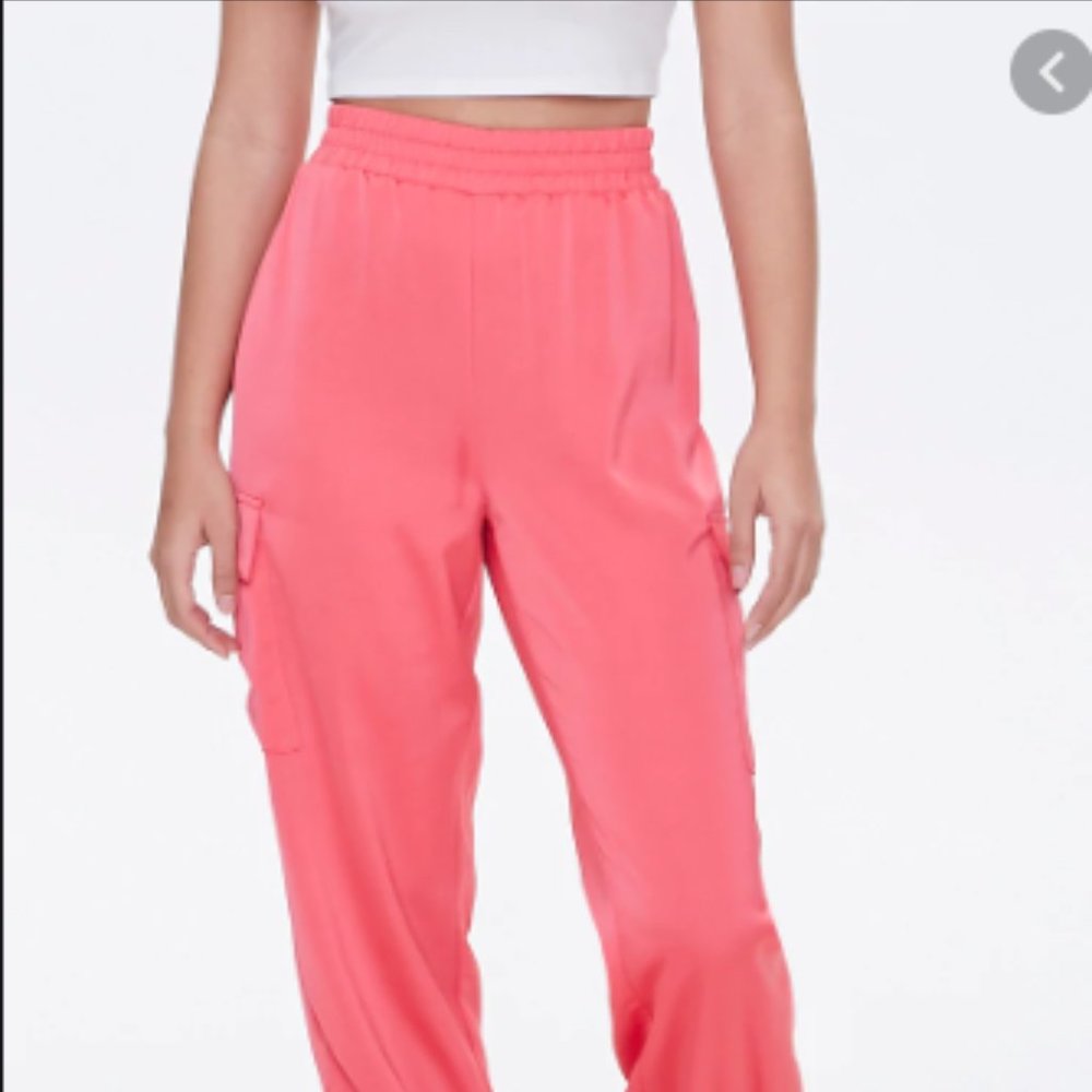 Satin Cargo Joggers